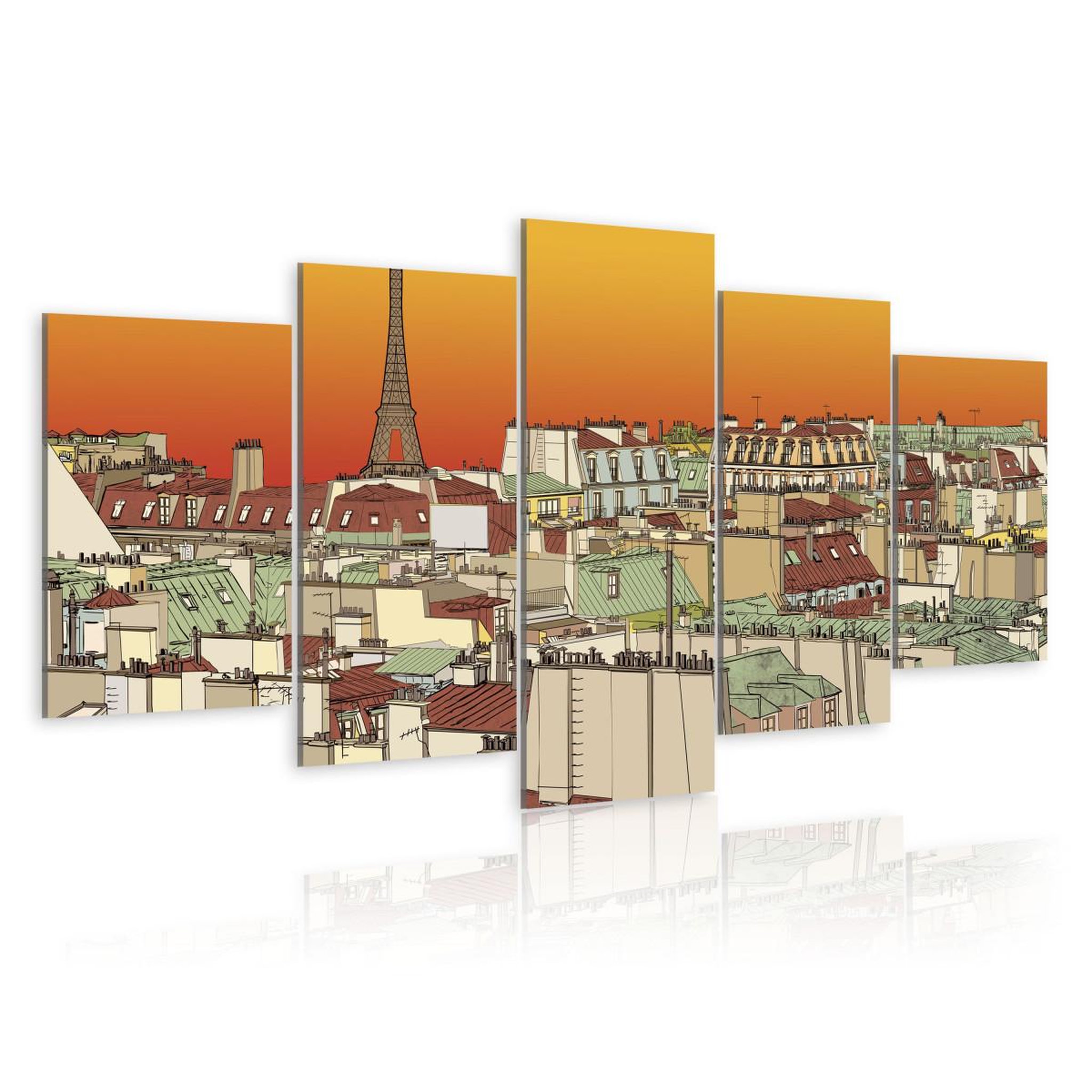 Voir la diapositive 1 : Paris Prix Tableau  ciel parisien en couleur de l'orange