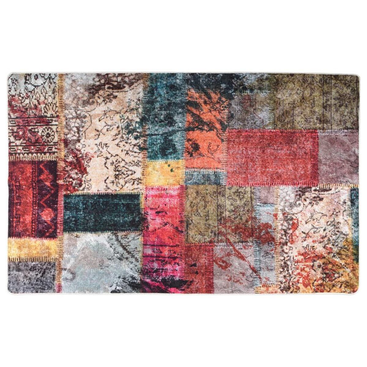 VIDAXL Tapis lavable antiderapant Patchwork 160x230 cm multicolore