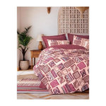 GENERIQUE Parure de lit - 129CTN64840 - 1 housse de couette 220 x 240 cm + 2 taies d'oreiller 60 x 60 cm - 100% coton ranforcé - Rouge