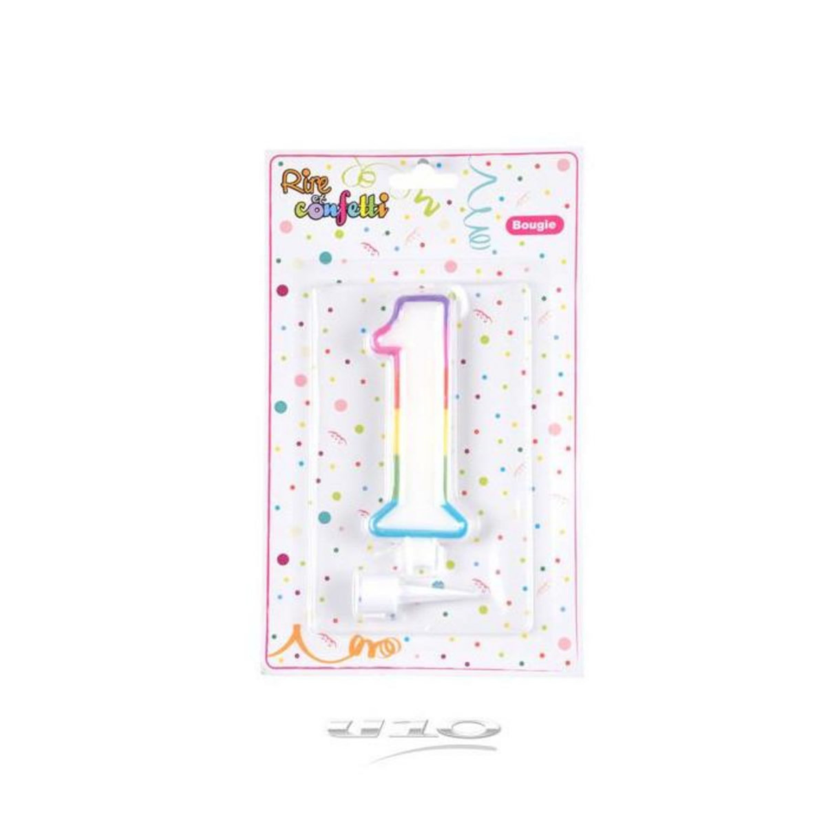 Paris Prix Bougie d'Anniversaire  Chiffre 1  10cm Multicolore