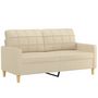Voir la diapositive 2 : VIDAXL Canape a 2 places Creme 140 cm Tissu