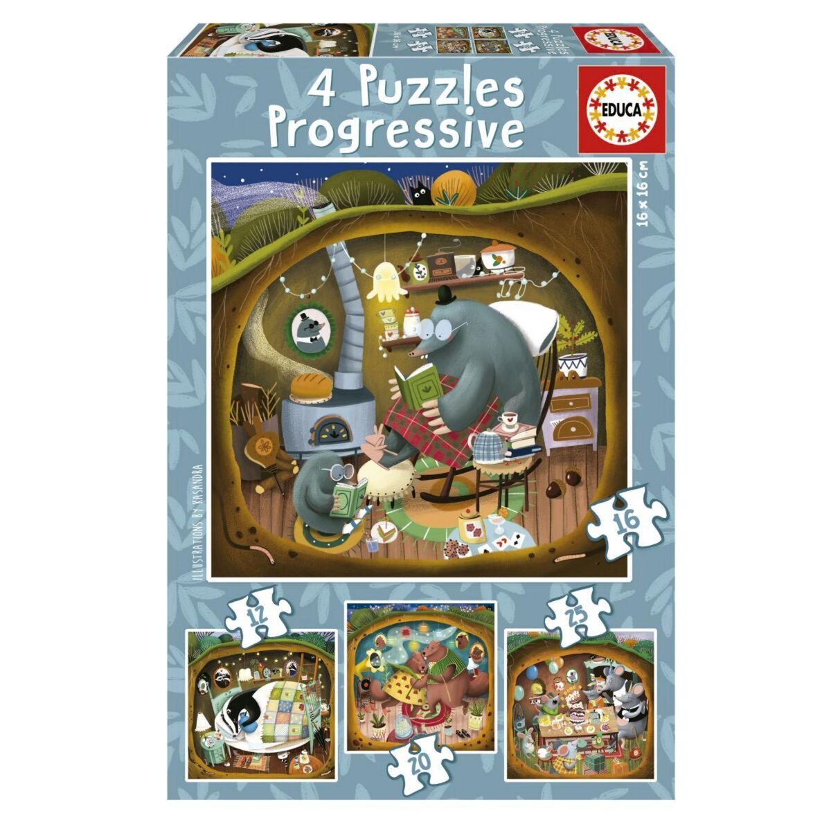 EDUCA 4 Puzzles Progressif Contes de la foret -