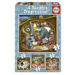 EDUCA 4 Puzzles Progressif Contes de la foret -