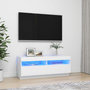 Voir la diapositive 1 : VIDAXL Meuble TV avec lumieres LED Blanc 100x35x40 cm
