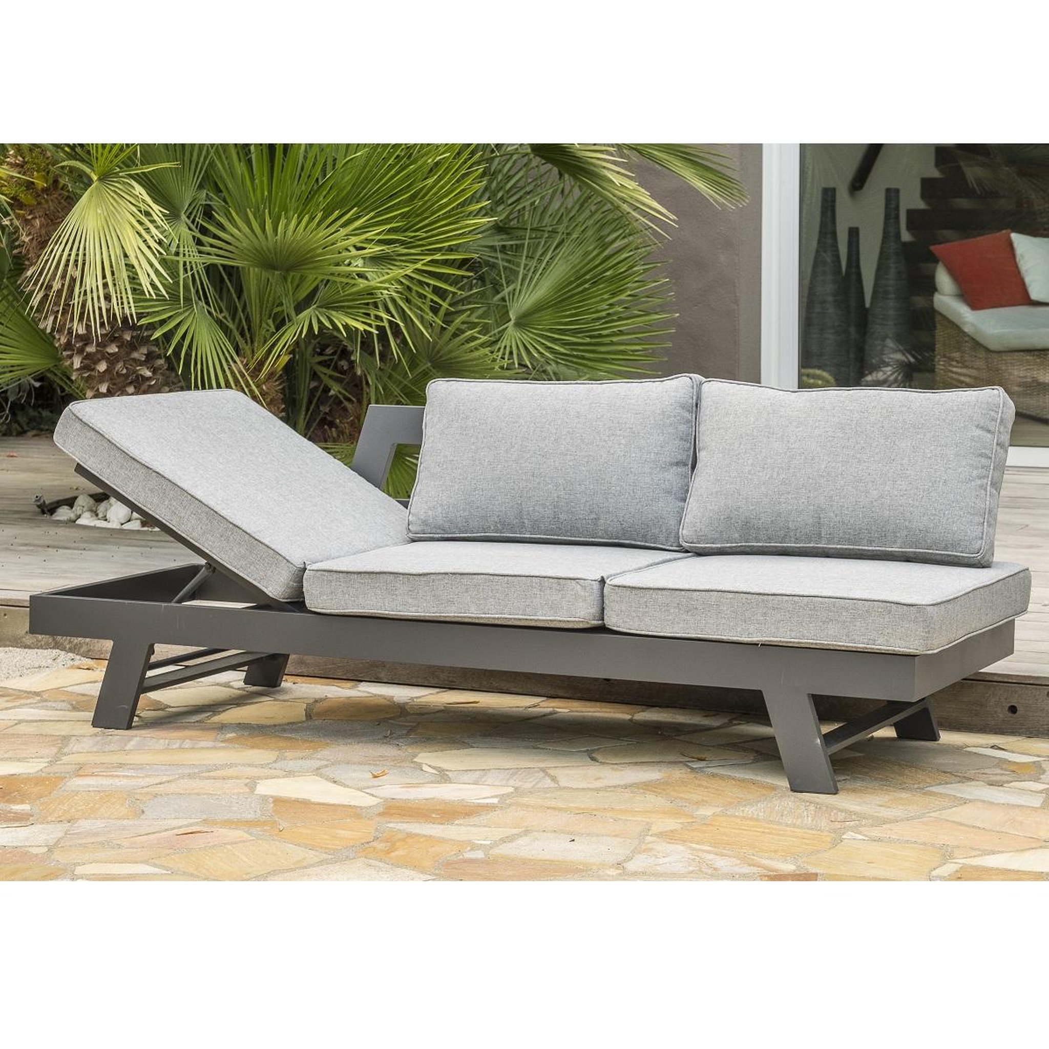 Voir la diapositive 3 : DCB GARDEN Salon bas de jardin en angle - 5/6 places - Aluminium - Anthracite