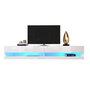 Voir la diapositive 1 : MERAX Meuble tv suspendu blanc 140 cm led mdf