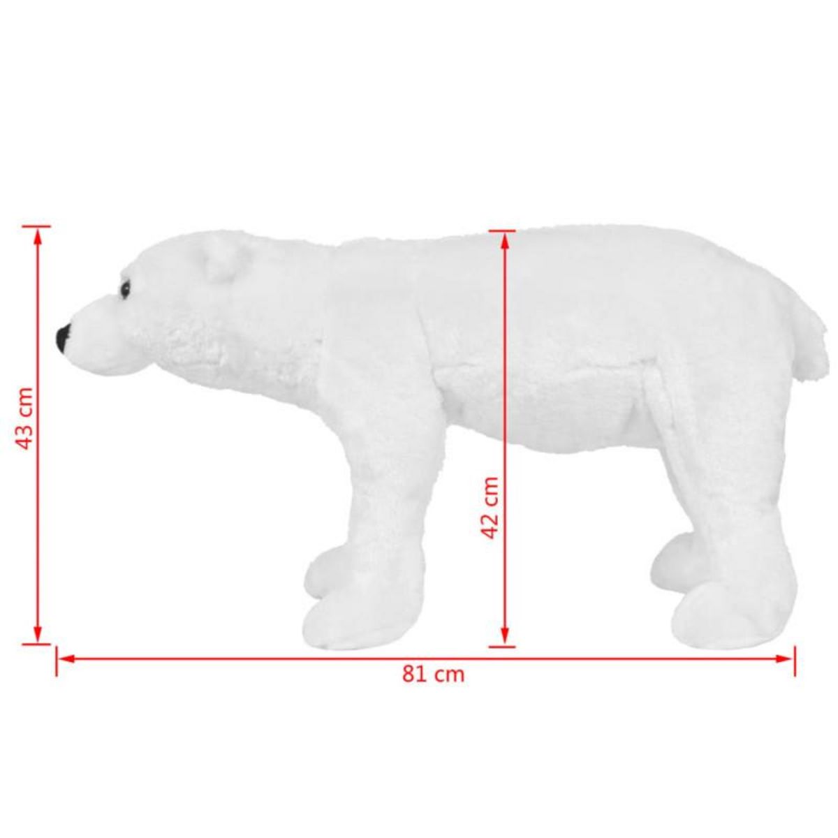 VIDAXL Jouet en peluche Ours polaire Blanc XXL