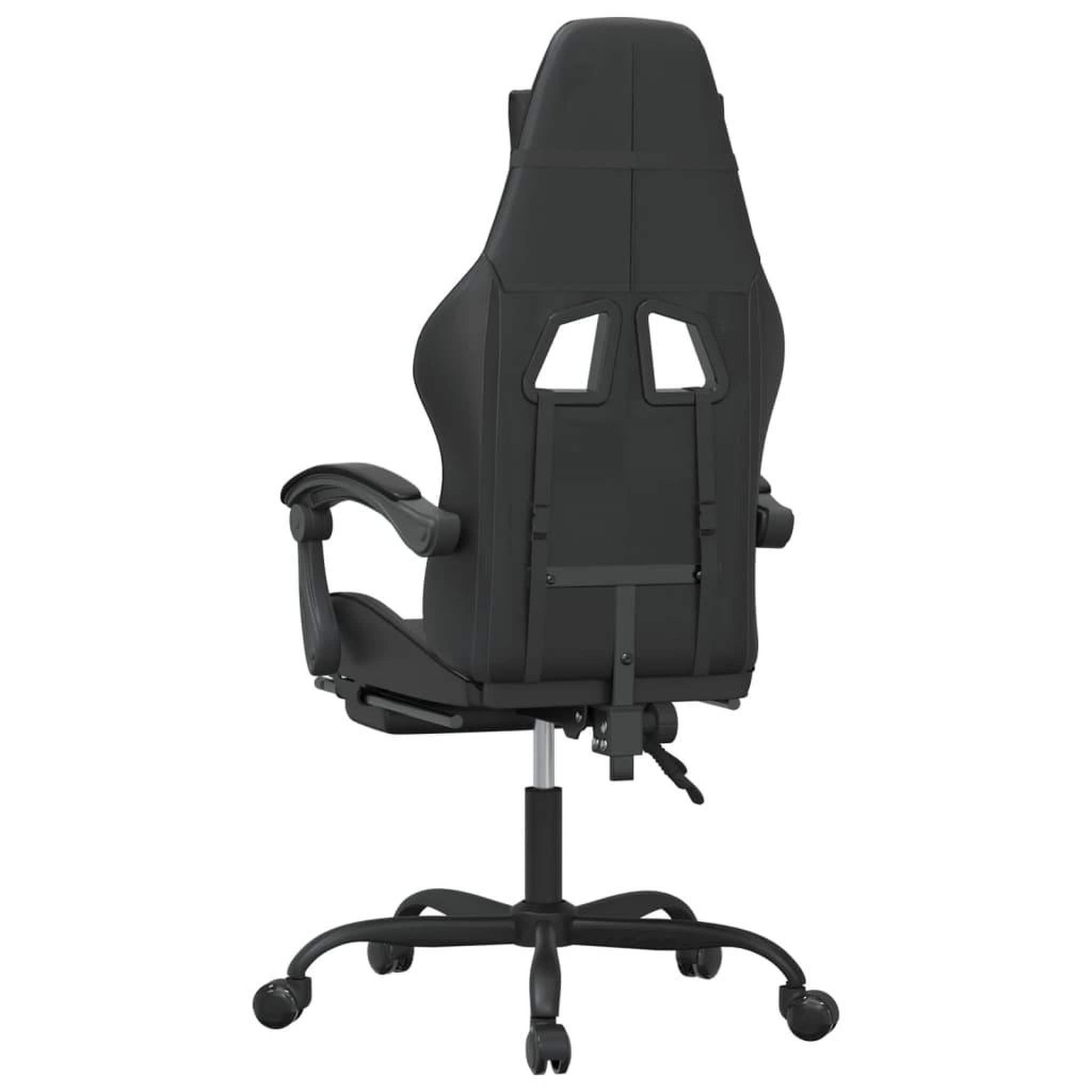 Voir la diapositive 5 : VIDAXL Chaise de jeu pivotante avec repose-pied Noir Similicuir