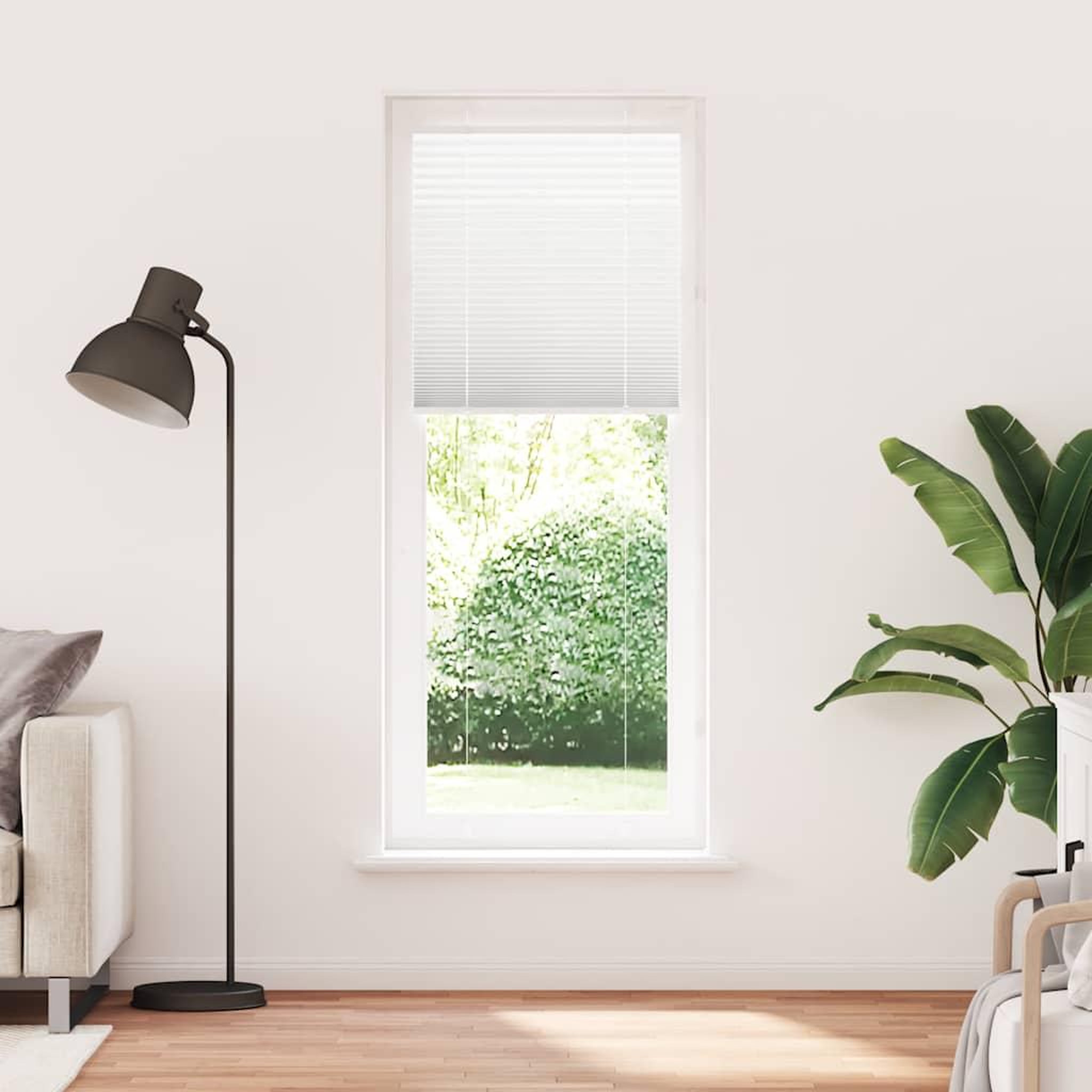 Voir la diapositive 2 : VIDAXL Store plisse blanc 75x200 cm largeur du tissu 74,4 cm polyester