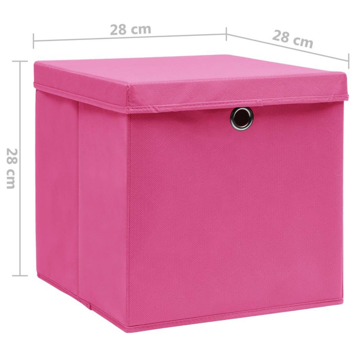 VIDAXL Boîtes de rangement avec couvercles 4 pcs 28x28x28 cm Rose