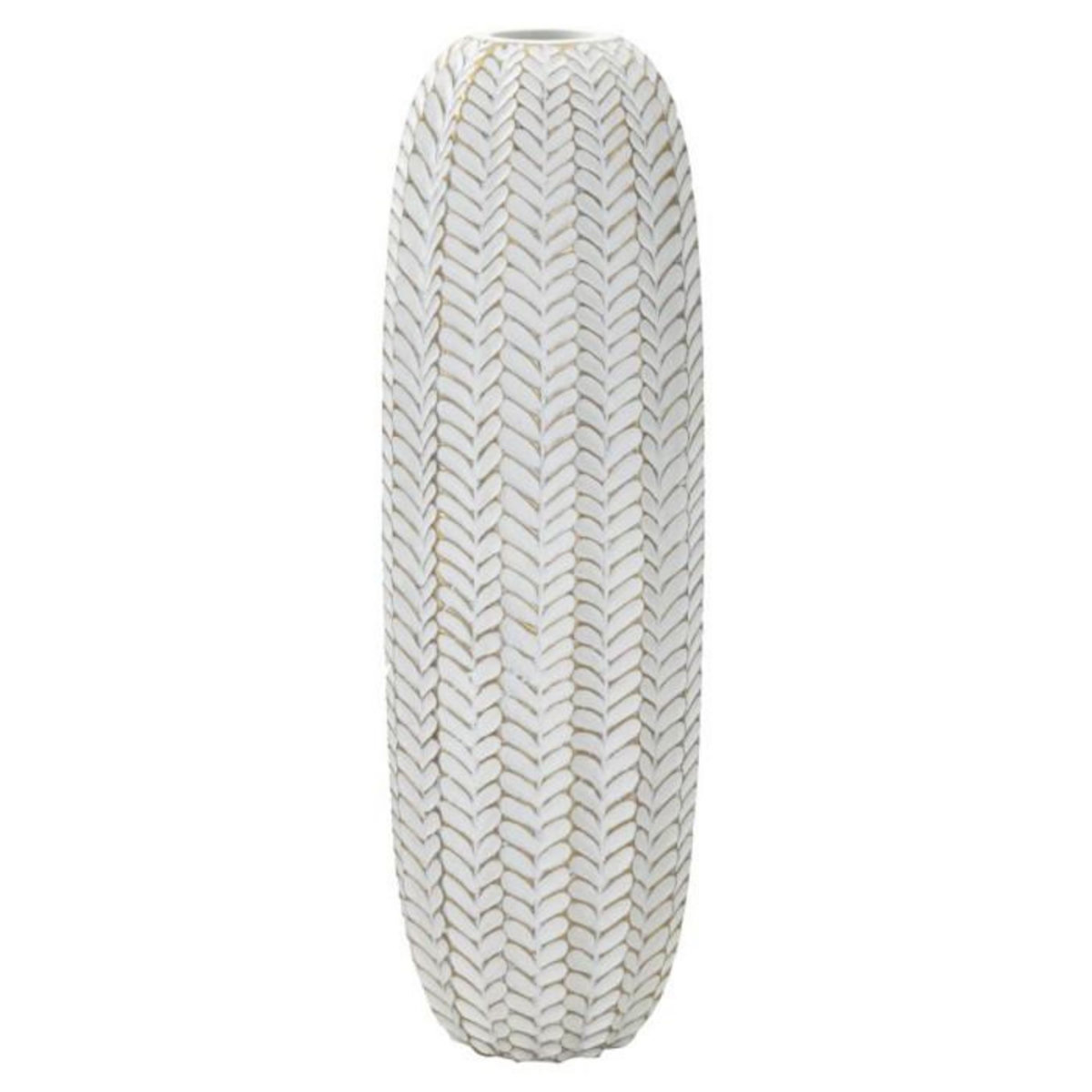 Paris Prix Vase Déco en Résine  Leaf  67cm Blanc