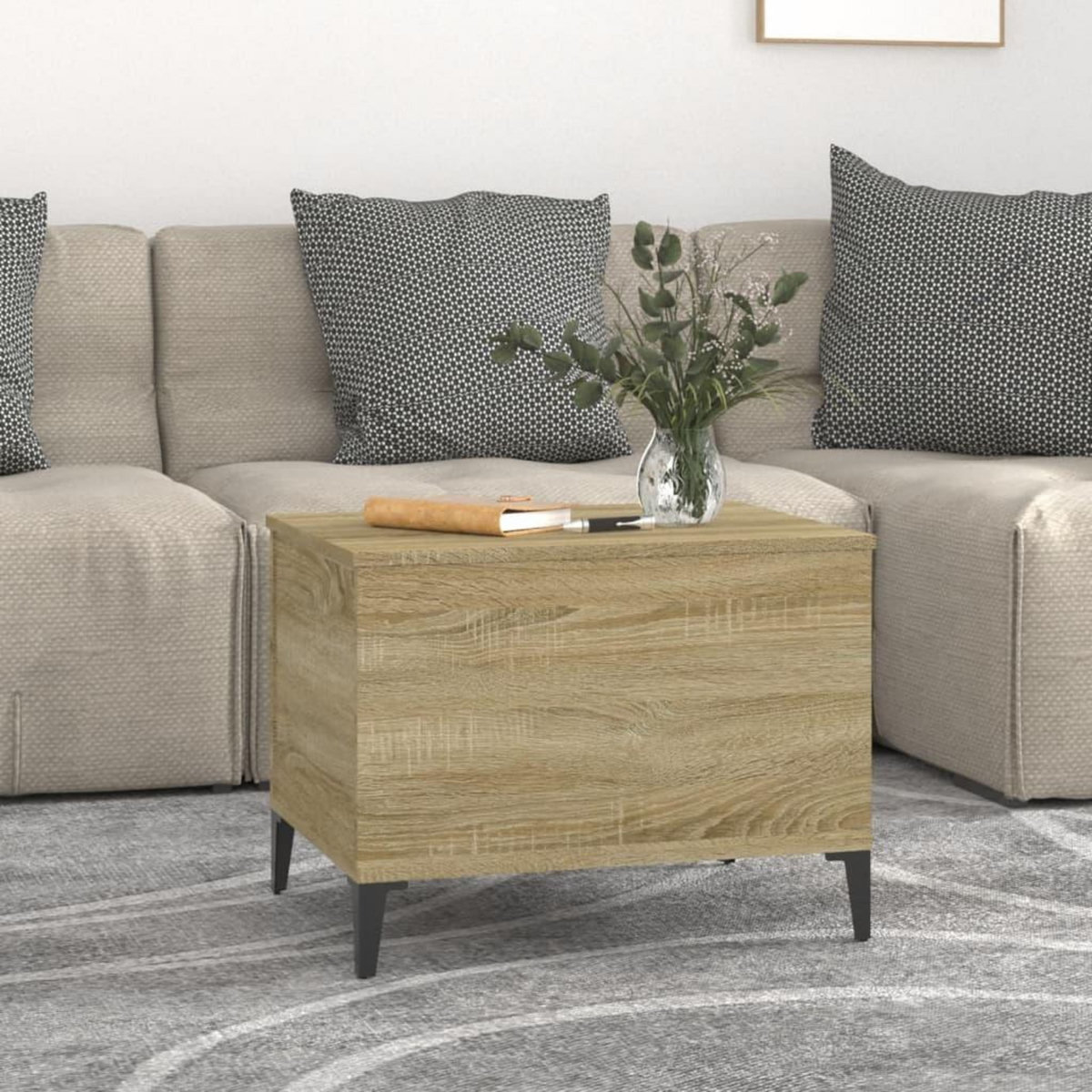 VIDAXL Table basse Chene sonoma 60x44,5x45 cm Bois d'ingenierie