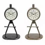 MARKET24 Horloge de table DKD Home Decor Noir Doré Fer PVC Loft (17 x 8 x 31 cm) (2 Unités)