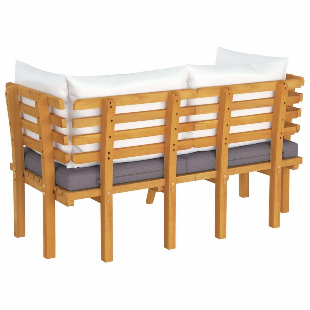 VIDAXL Canape de jardin 2 places avec coussins Bois d'acacia massif