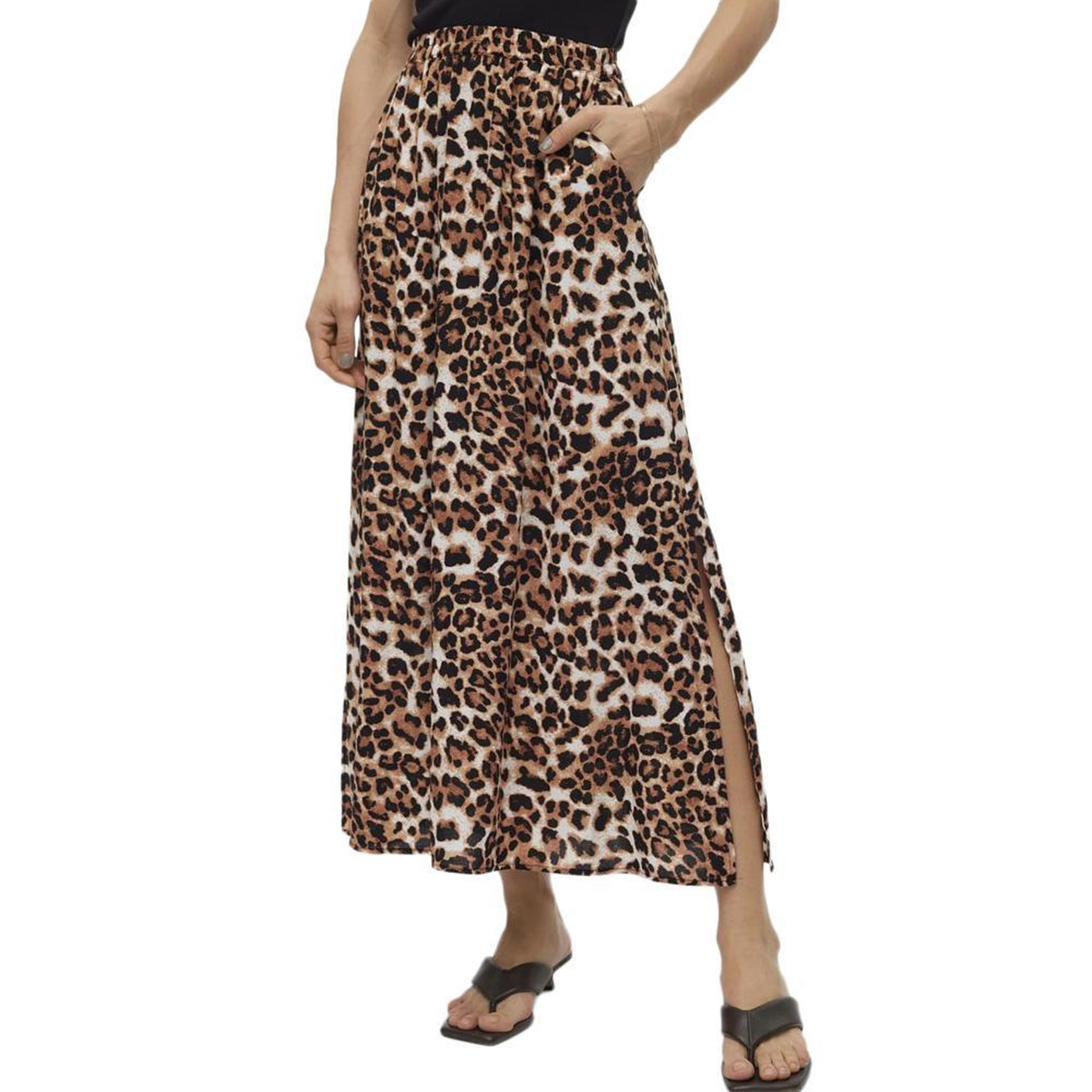 Vero Moda Jupe Longue Léopard  Femme Vero Moda Joy Maxi. Coloris disponibles : Marron