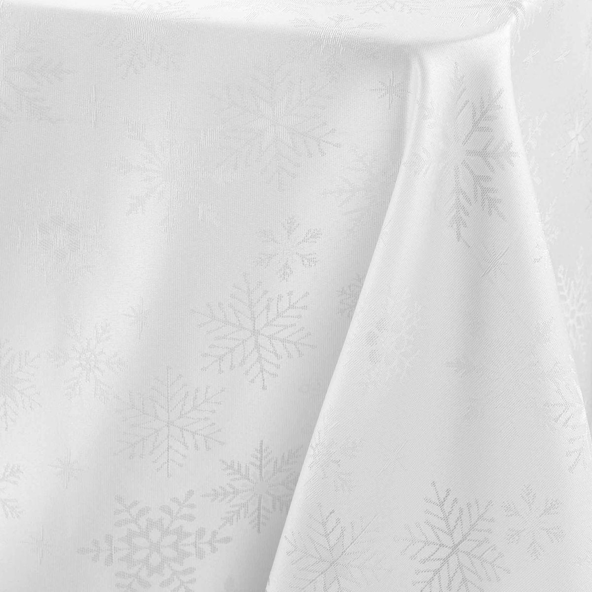 Voir la diapositive 2 : Douceur d'Intérieur Nappe jacquard imprimé  flocons  140x240cm blanc
