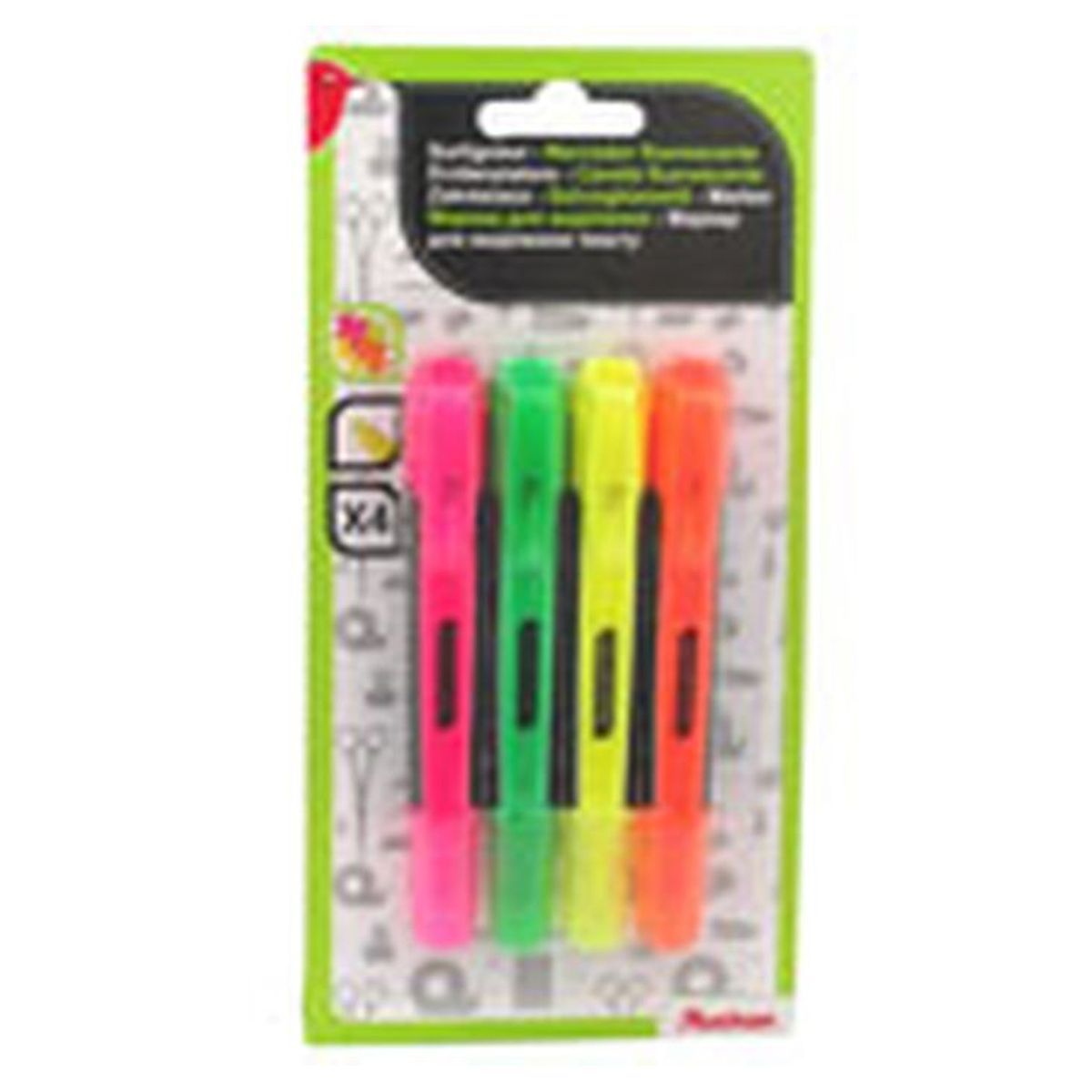 AUCHAN Surligneurs classiques coloris assortis x4 4 pièces