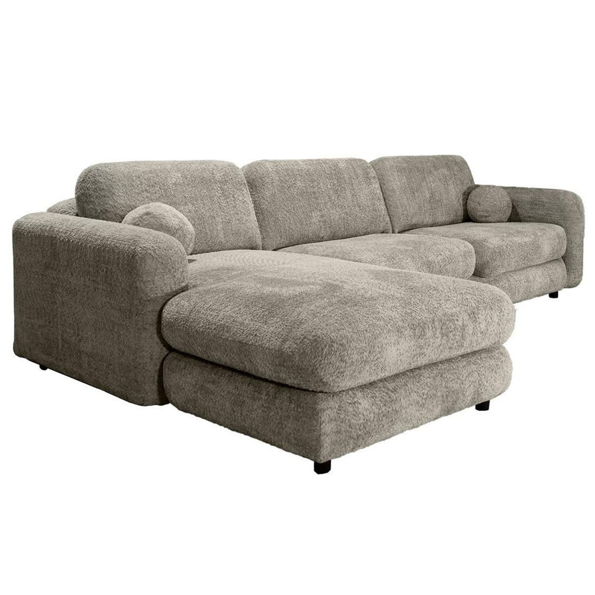 LISA DESIGN Rachel - canapé d'angle gauche 4 places en tissu bouclette