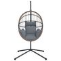 Voir la diapositive 4 : VIDAXL Chaise suspendue forme d'œuf et support gris clair rotin acier