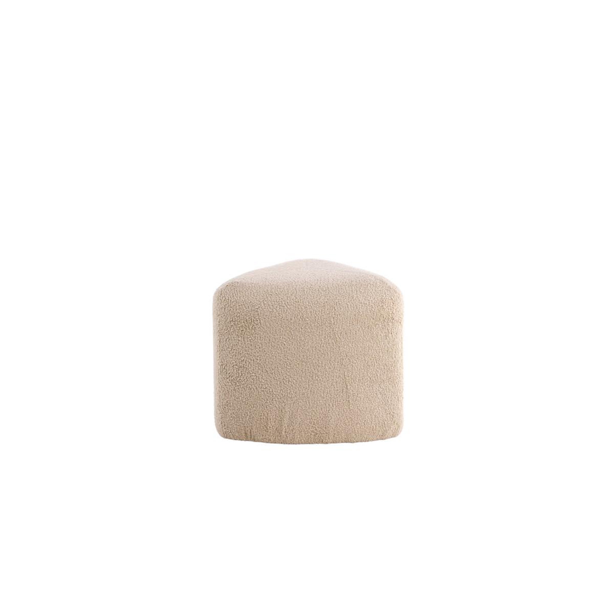 Voir la diapositive 3 : Paris Prix Pouf tissu bouclette  peg  46cm beige