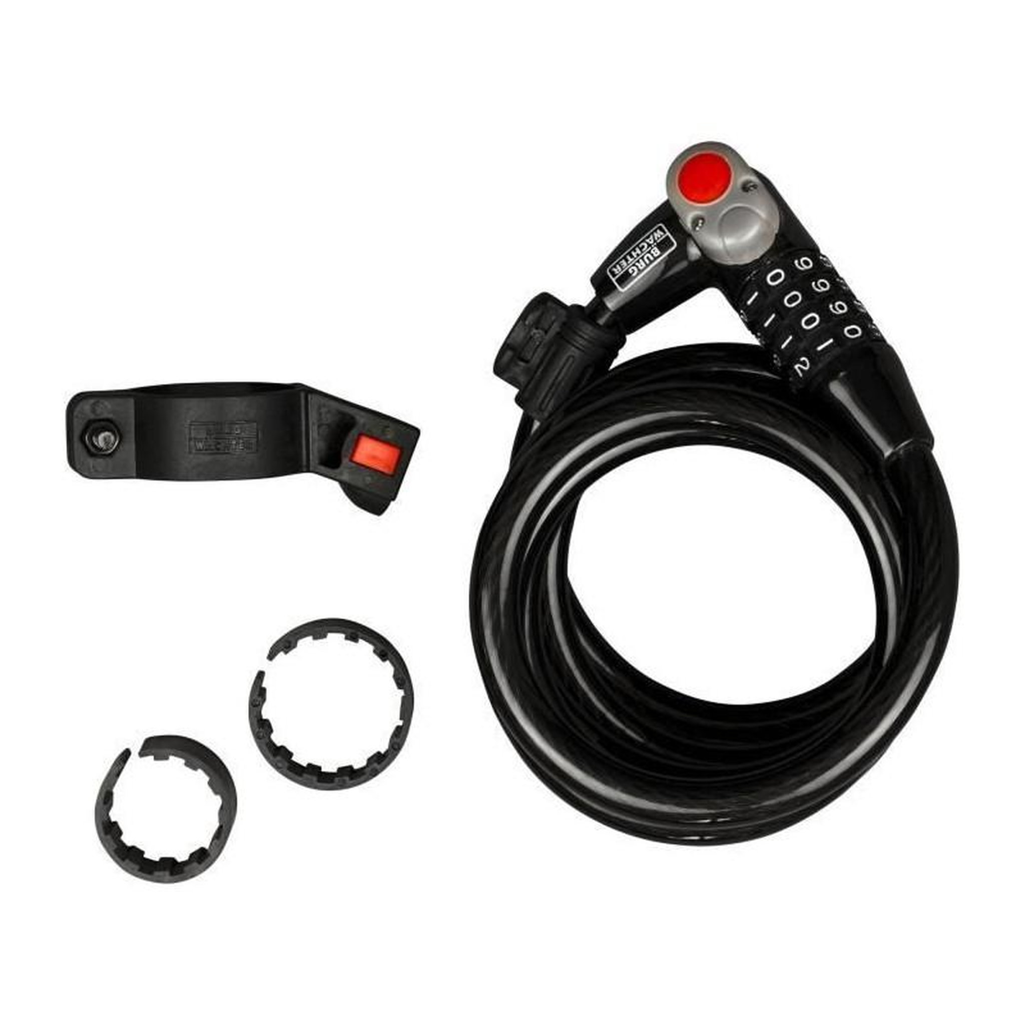 Voir la diapositive 2 : BURG WACHTER Antivol vélo - BURG WACHTER - 230 180 L - Code, 180 cm, acier 12 mm, LED