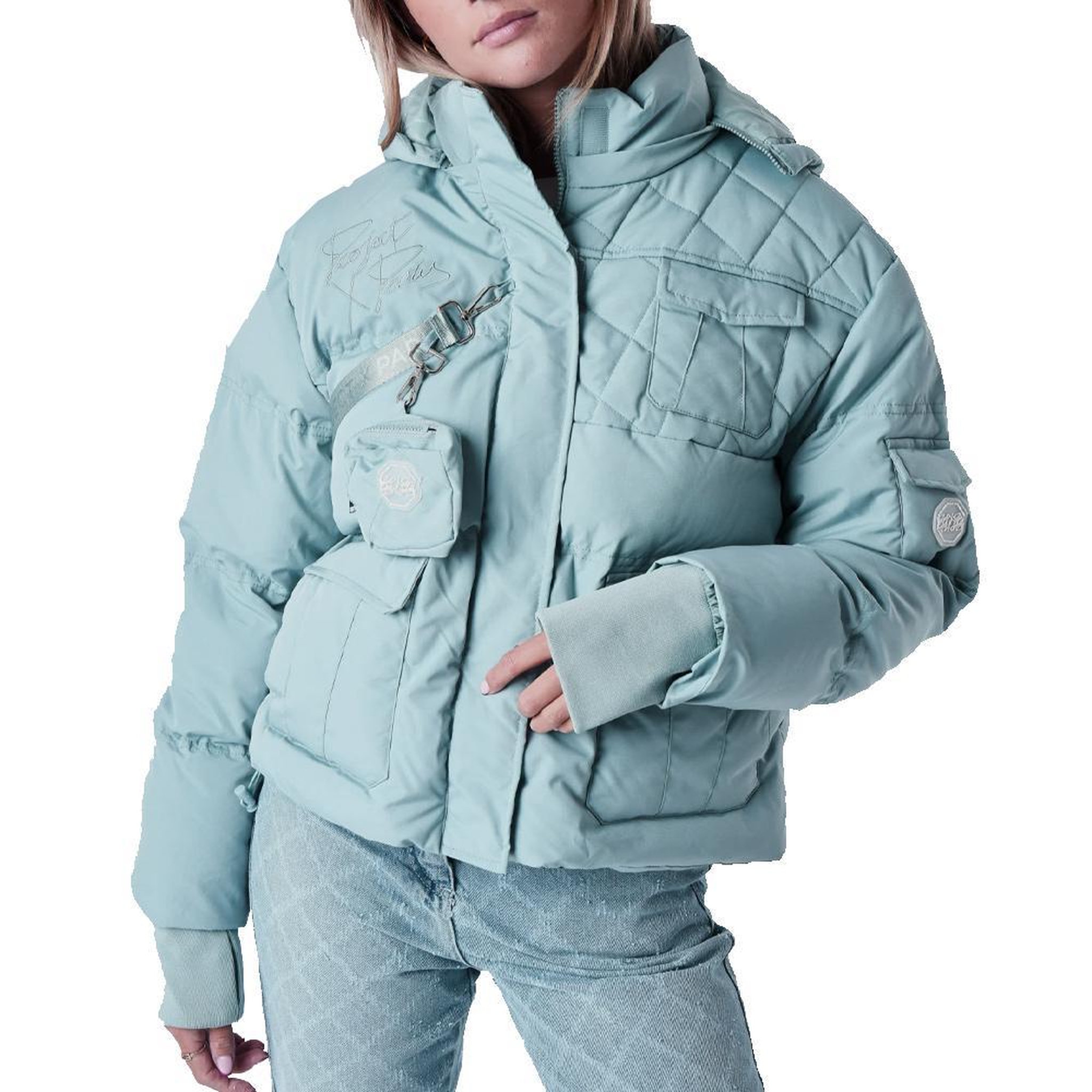 Project X Doudoune bleu femme project x paris f225009a. Coloris disponibles : Bleu