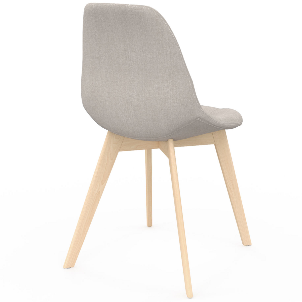 ID MARKET Lot de 6 chaises scandinaves GABY mix color beige, gris clair, bleu canard x2, gris foncé x2 en tissu