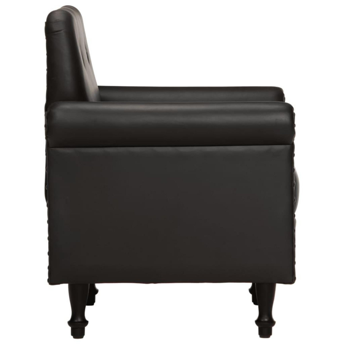VIDAXL Chaise cabriolet noir cuir veritable