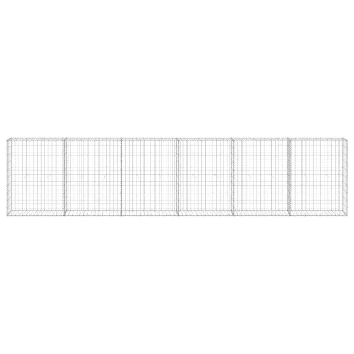 VIDAXL Mur en gabion avec couvercles Acier galvanise 300x30x100 cm
