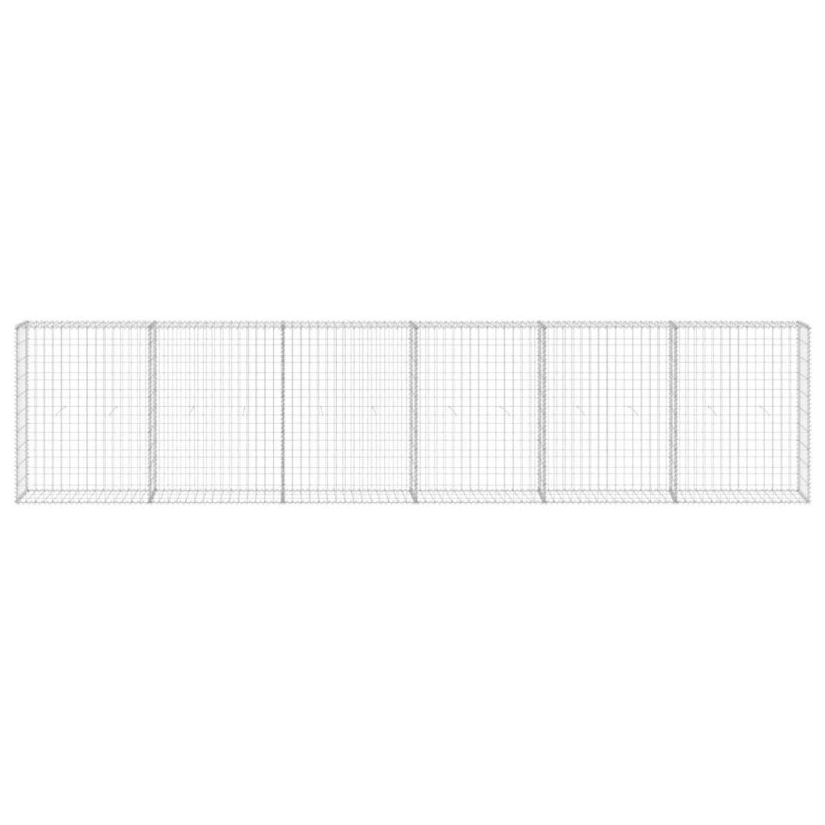 VIDAXL Mur en gabion avec couvercles Acier galvanise 300x30x100 cm