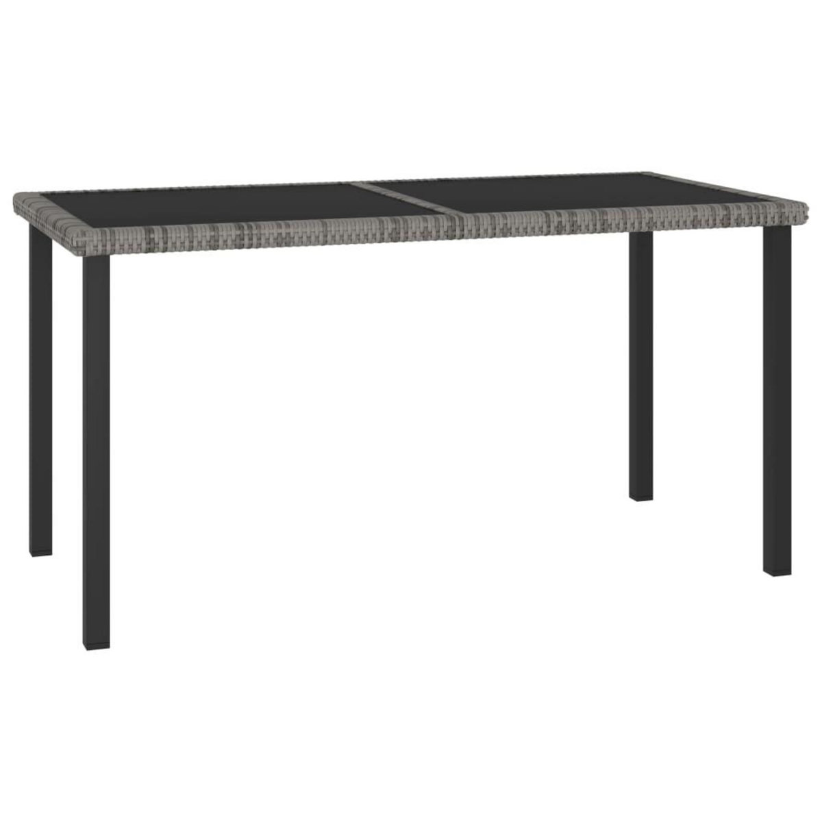 VIDAXL Table a dîner de jardin Gris 140x70x73 cm Resine tressee