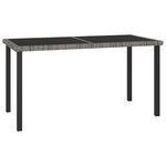 VIDAXL Table a dîner de jardin Gris 140x70x73 cm Resine tressee