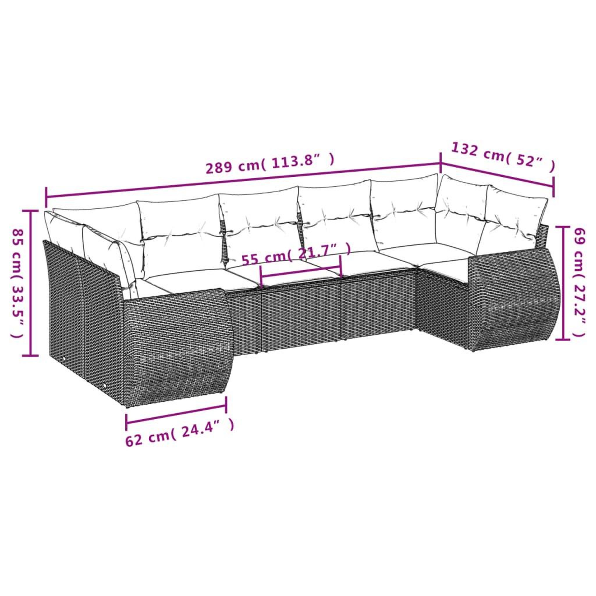 Voir la diapositive 4 : VIDAXL Salon de jardin 7 pcs avec coussins noir resine tressee
