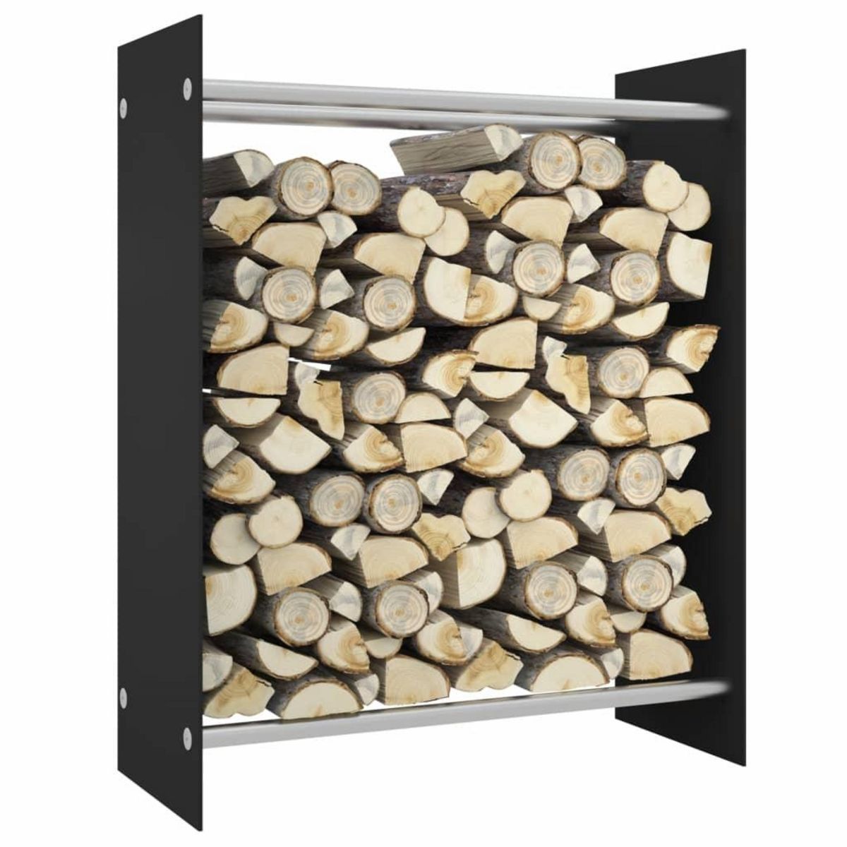 VIDAXL Portant de bois de chauffage Noir 80x35x100 cm Verre trempe