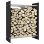 Voir la diapositive 1 : VIDAXL Portant de bois de chauffage Noir 80x35x100 cm Verre trempe