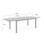 Voir la diapositive 5 : SWEEEK Table de jardin NASHVILLE extensible 160/240cm 8 places plateau effet bois foncé structure aluminium