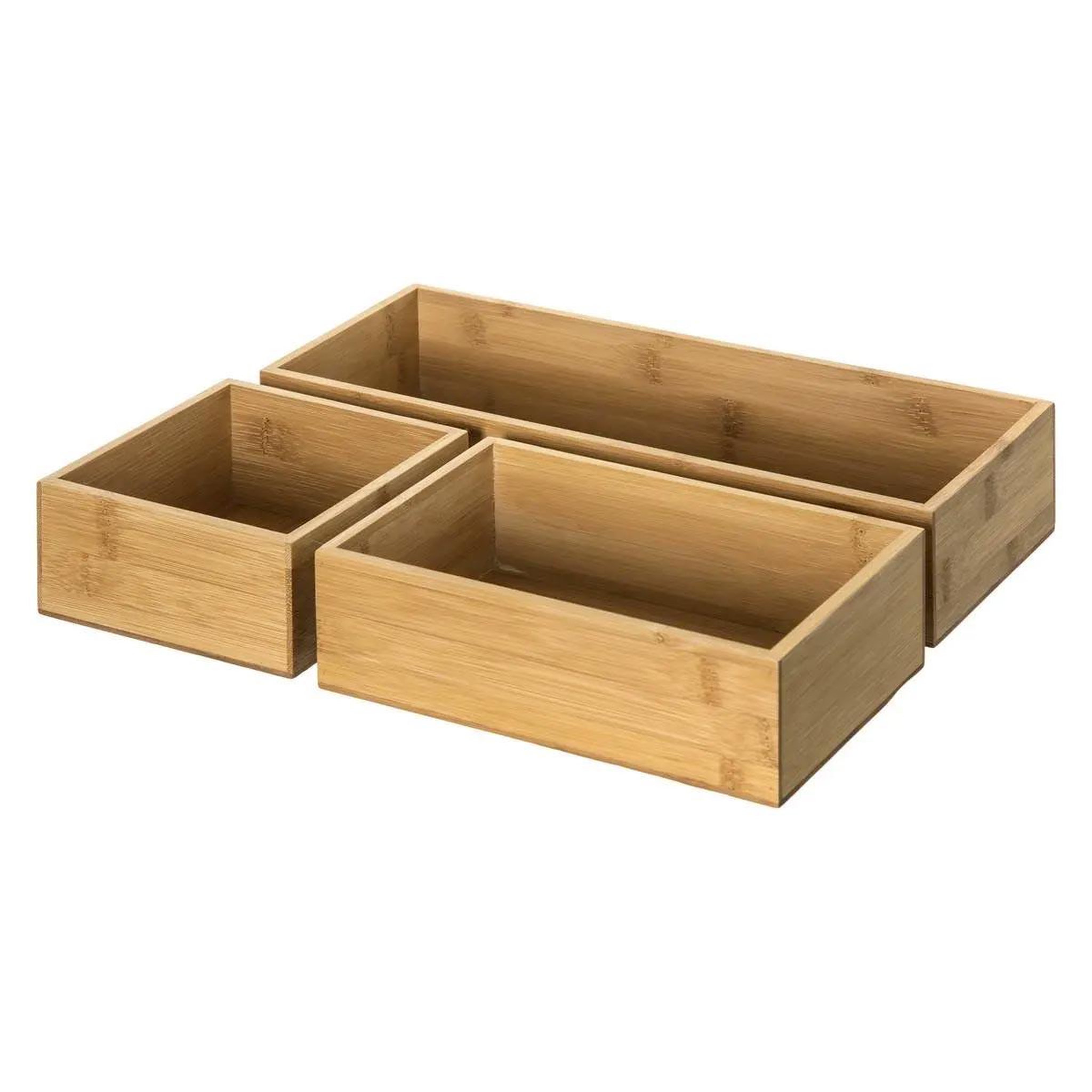 Voir la diapositive 5 : FIVE Lot de 3 organiseurs tiroirs  wood  38cm naturel