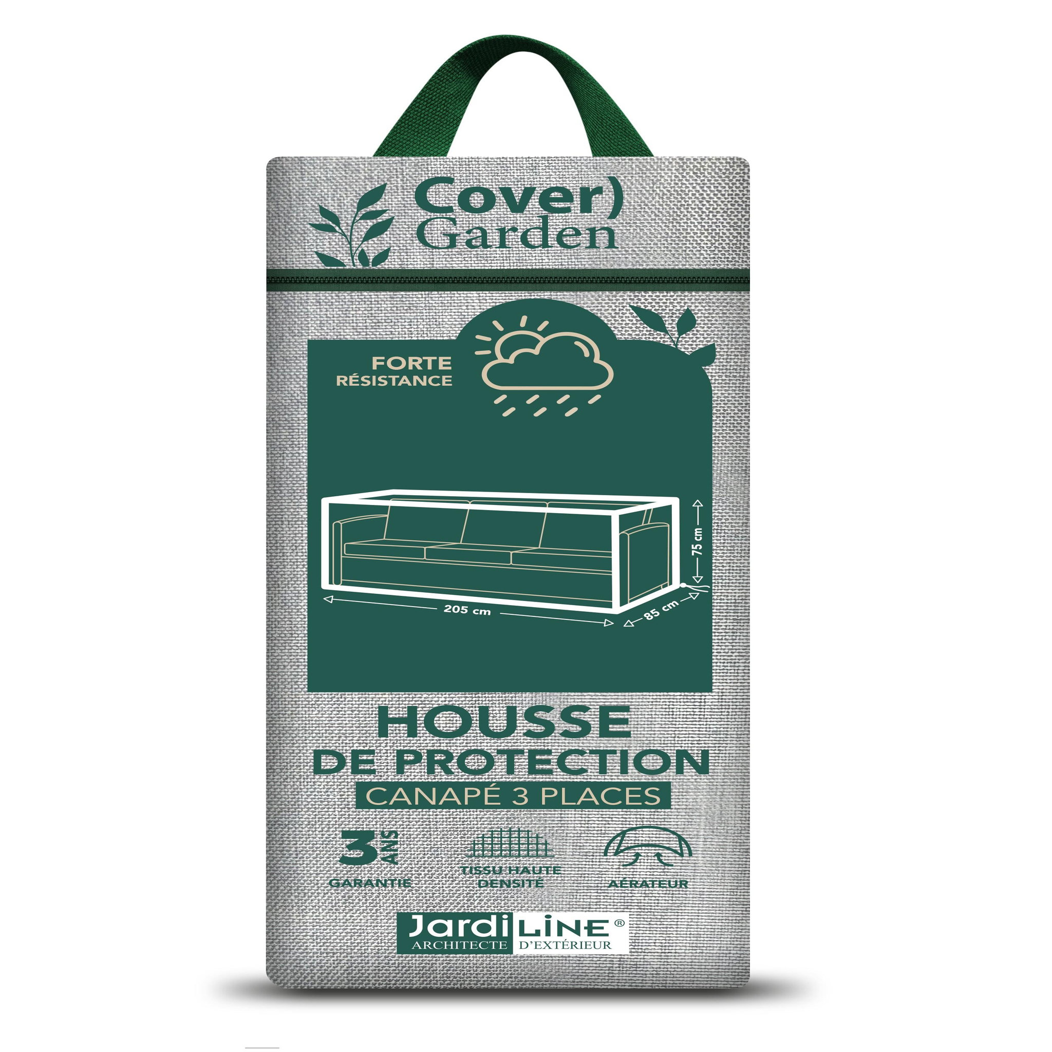 Voir la diapositive 5 : Jardiline Housse CANAPE 3 places - 205 x 85 x 70 - Cover Garden