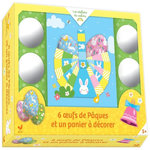 6 OEUFS DE PAQUES ET UN PANIER A DECORER. AVEC 1 LIVRET EXPLICATIF, 6 FEUILLES DE PAPIER A MOTIFS, 1 PINCEAU ET DE LA COLLE, Deux Coqs d'or