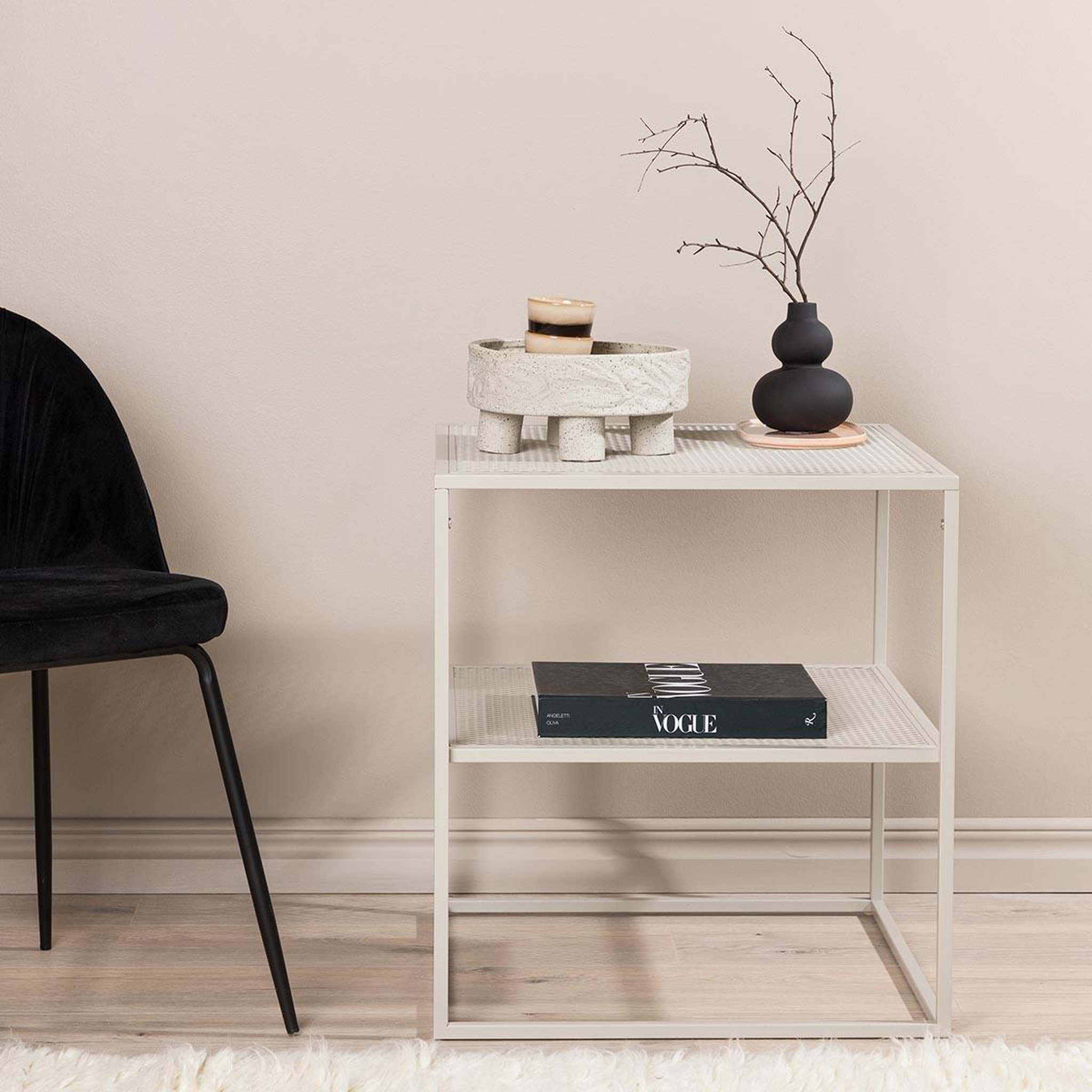Voir la diapositive 5 : Paris Prix Table d'appoint avec étagère  netz  60cm beige