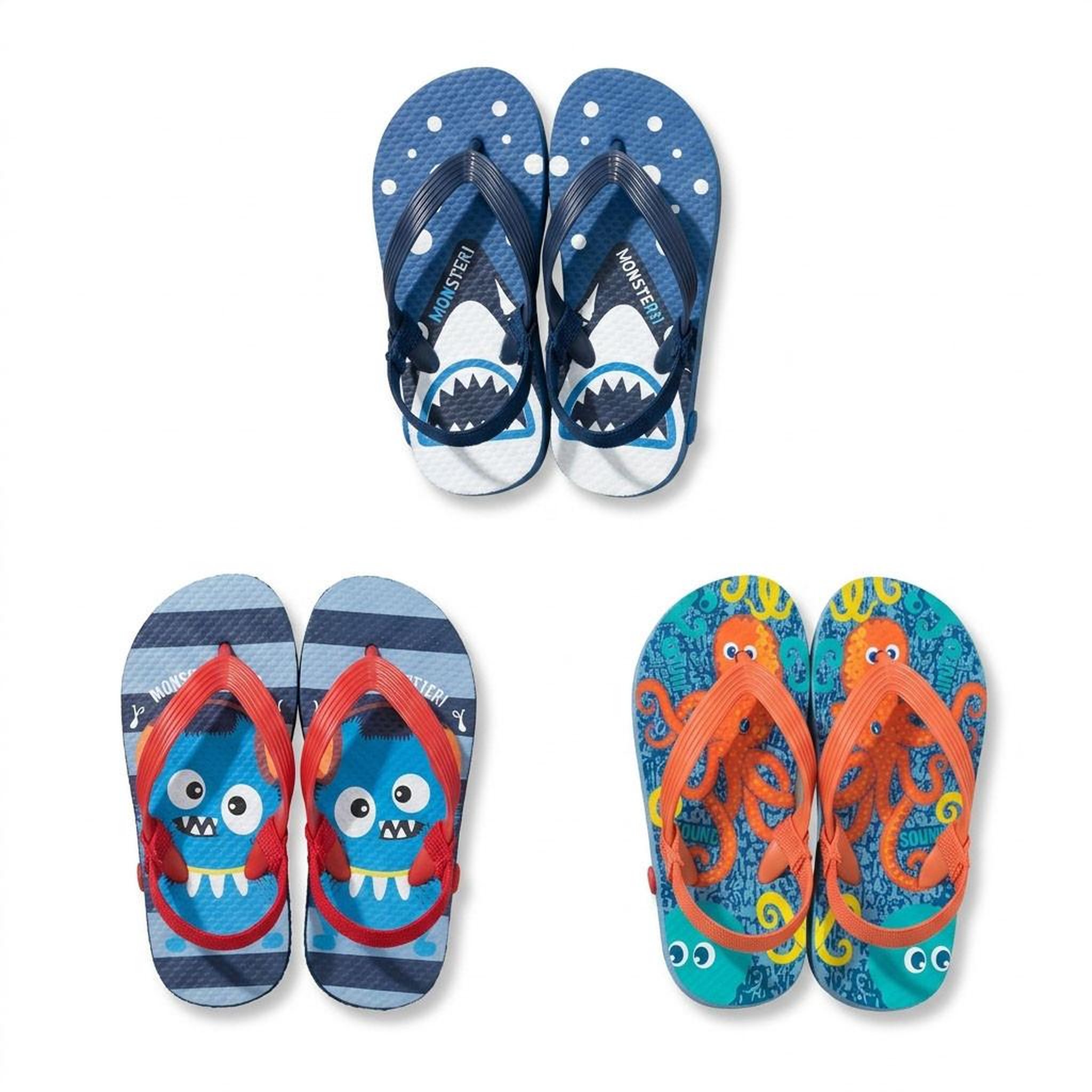 Voir la diapositive 4 : OZABI OZABI Tongs Enfant Pack 3 Paires - Motifs Fantaisie