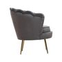 Voir la diapositive 3 : Habitat et Jardin Fauteuil en velours  Floria  - 75 x 68 x 77.5 cm - Gris