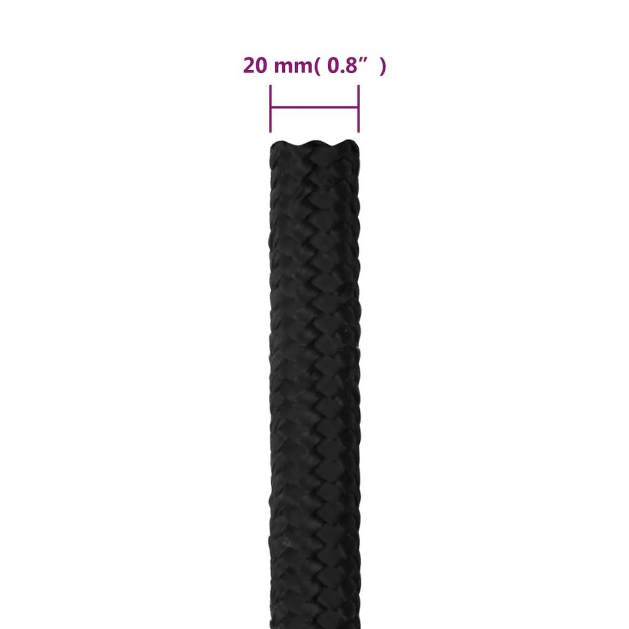 Voir la diapositive 6 : VIDAXL Corde de bateau Noir complet 20 mm 50 m Polypropylene