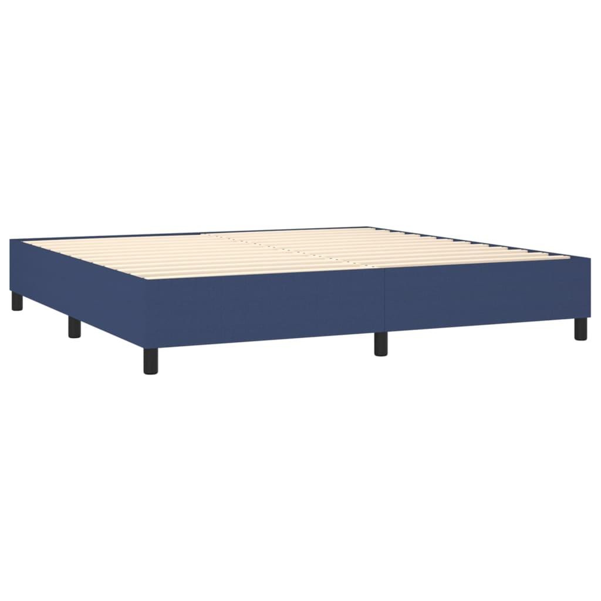 Voir la diapositive 5 : VIDAXL Sommier a lattes de lit avec matelas Bleu 200x200 cm Tissu