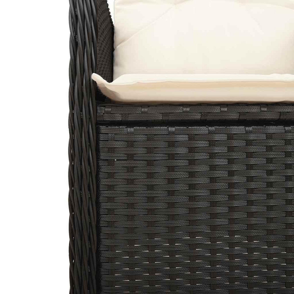 VIDAXL Ensemble de bistro de jardin 5 pcs coussins noir poly rotin