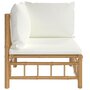 Voir la diapositive 3 : VIDAXL Canape d'angle de jardin avec coussins blanc creme bambou