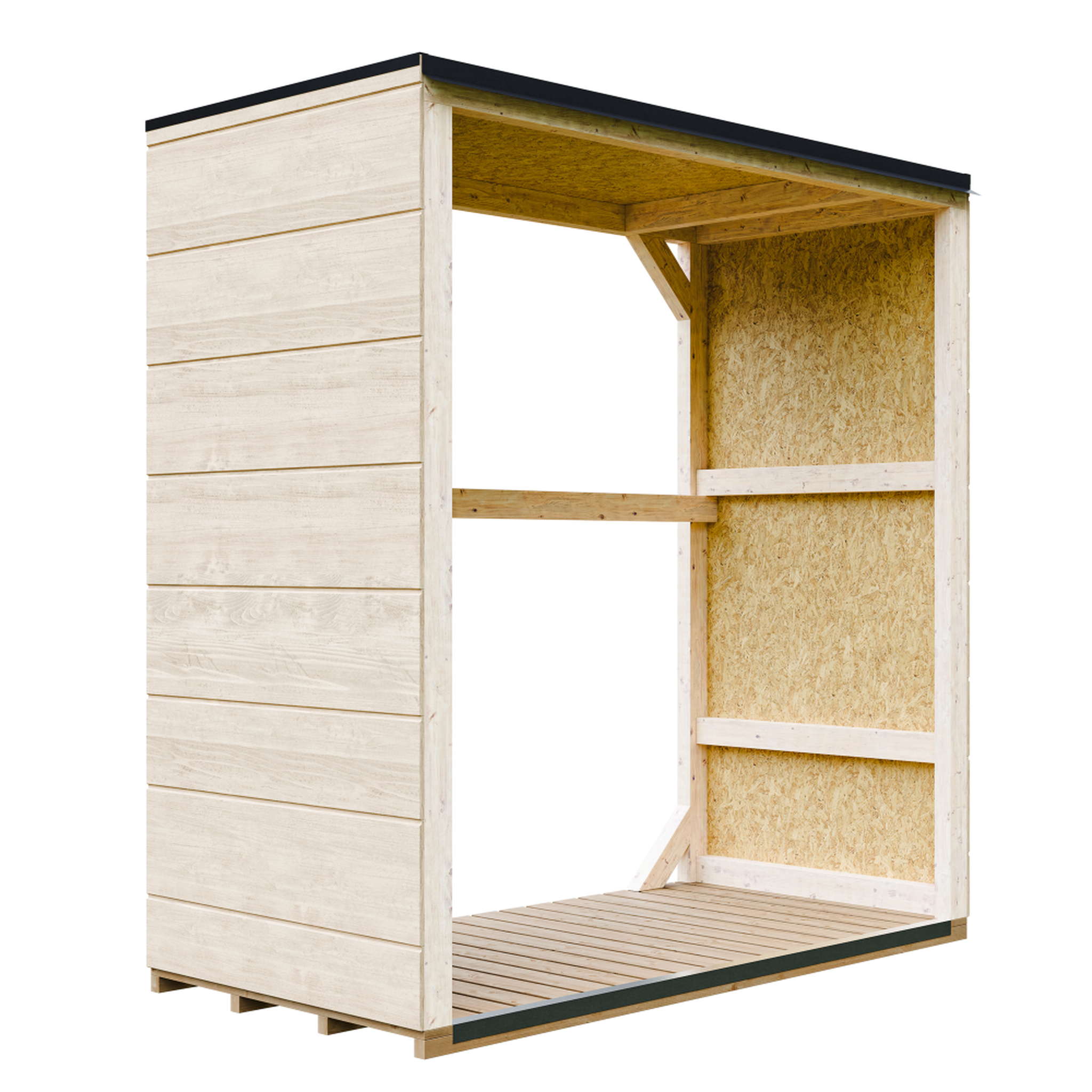 Voir la diapositive 2 : TIMBELA Abri à bûches, bois extérieur 1,14 m² Abri à bois extérieur M980-1