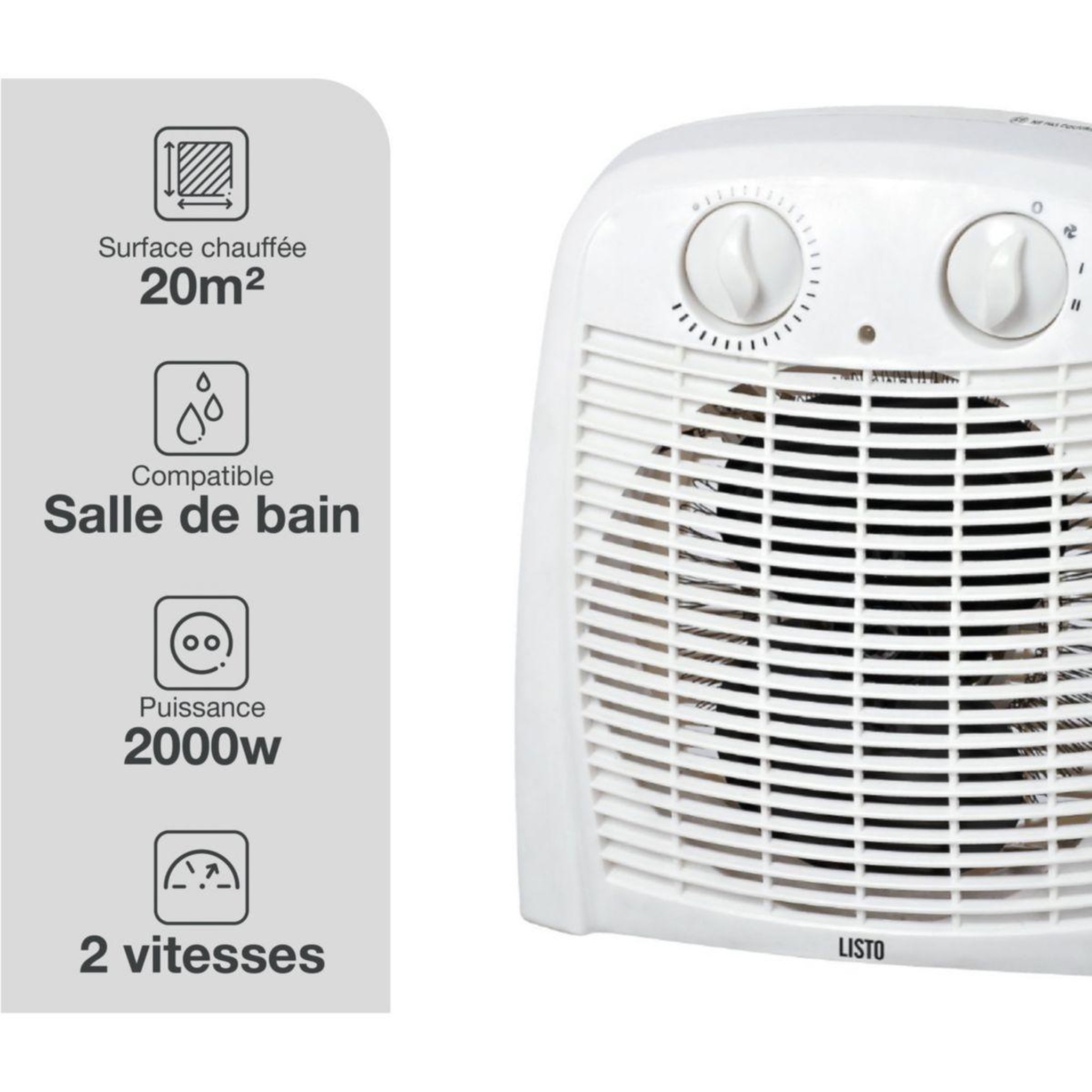 Voir la diapositive 2 : Listo Chauffage soufflant CHSB L3
