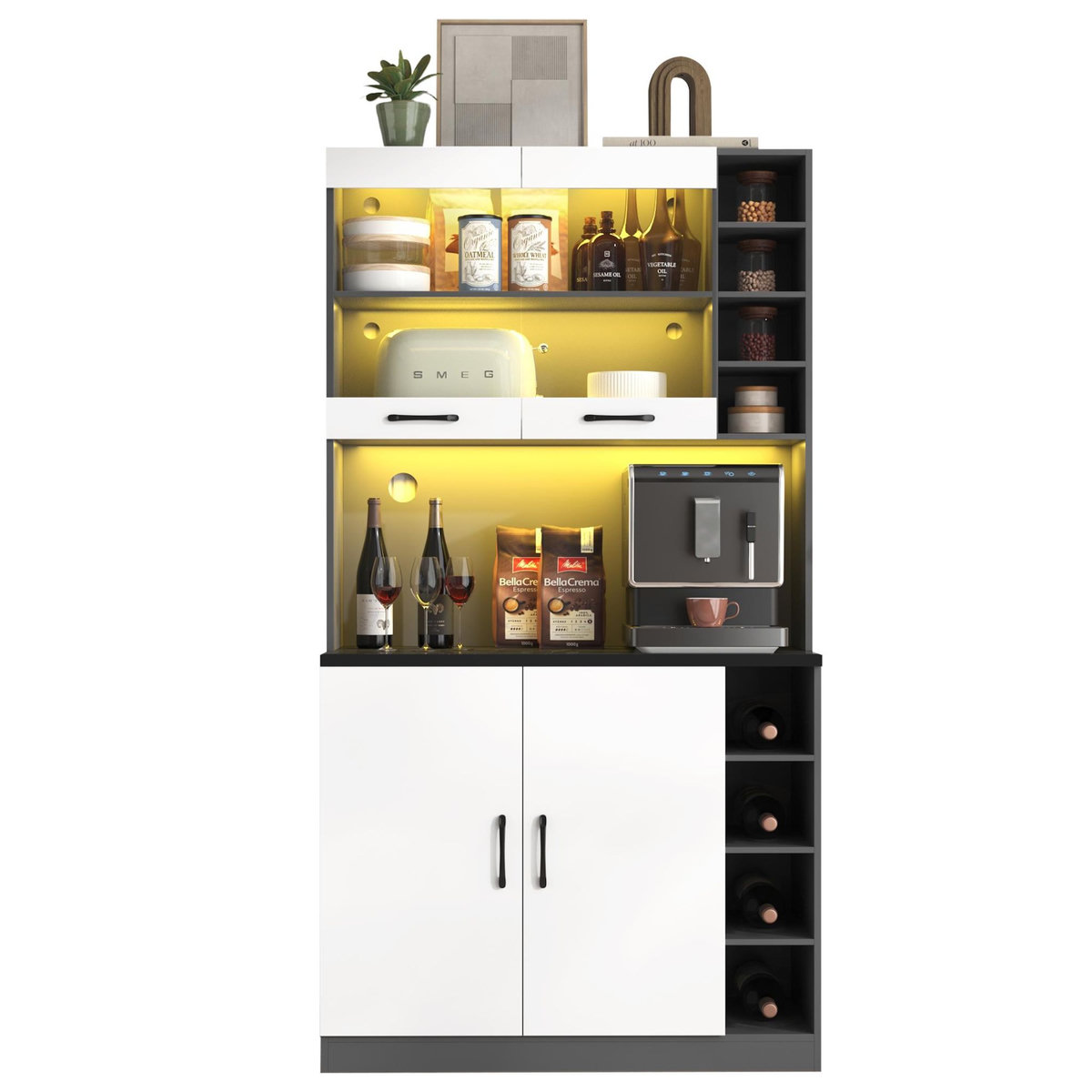 MERAX Buffet de cuisine 4 portes 0 tiroirs