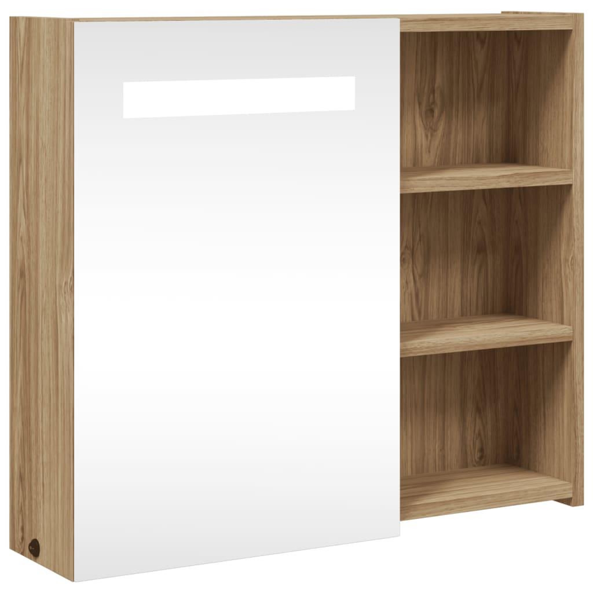 Voir la diapositive 2 : VIDAXL Armoire de salle de bain a miroir avec LED chene 60x13x52 cm